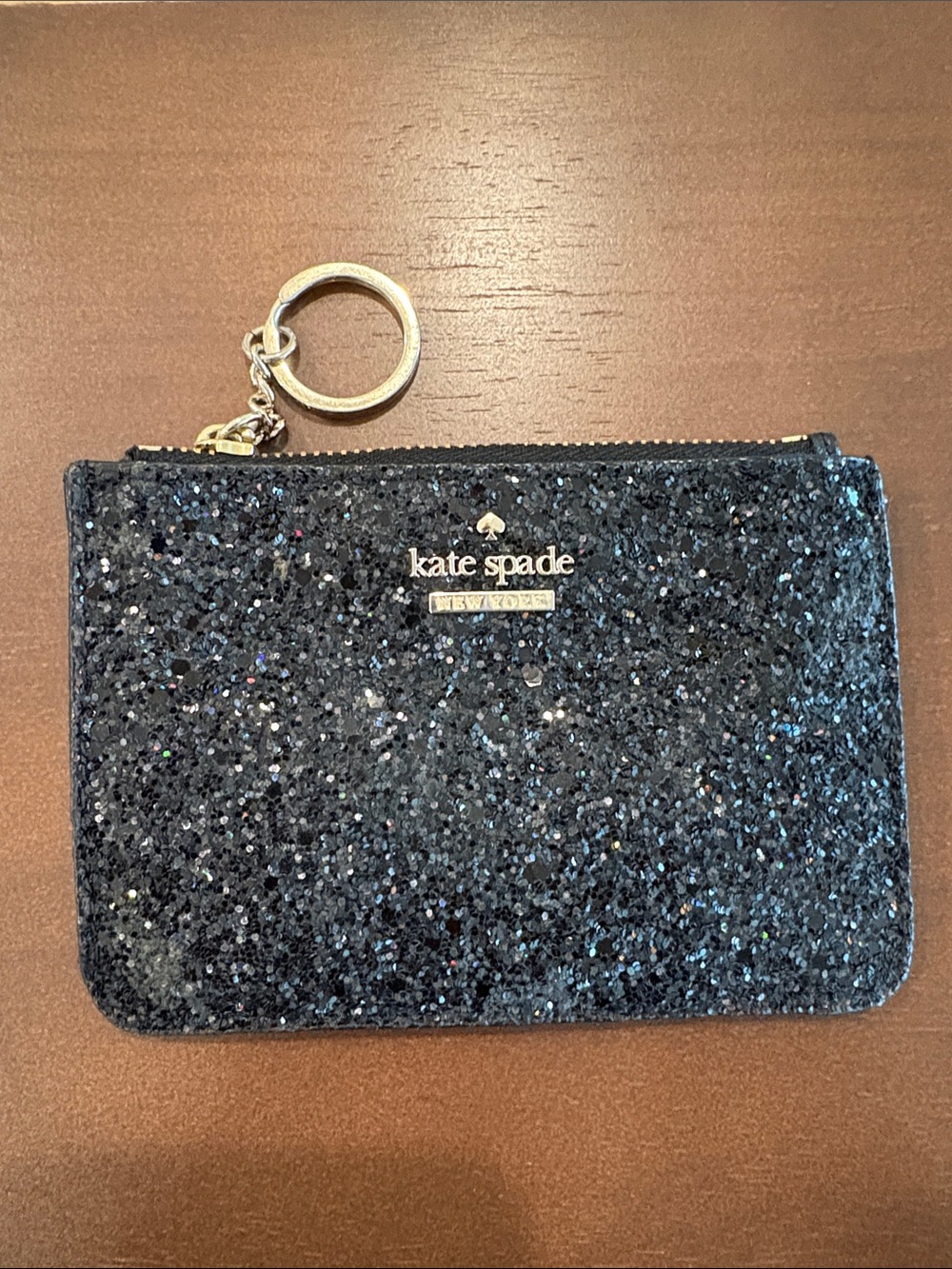 kate spade Black Glitter Keyring Card Case